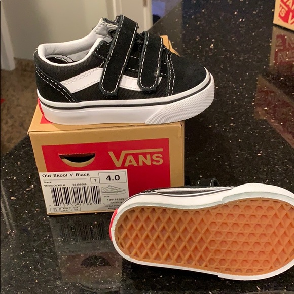 black and white velcro vans